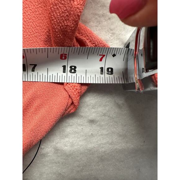 NWT Nine West Coral Faux Wrap Dress Flutter Sleeves Tie Waist Size L - Picture 6 of 10